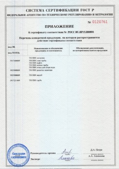 2020.02.06 Комсомольск-на-Амуре - Приложение 1 к сертификату изделия системы водосточной.